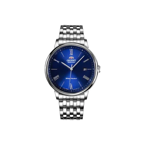 ORIENT Автоматический Механический Механизм Нержавеющая Сталь Ремешок Часы 42,4 мм Мужские Часы Синий Циферблат