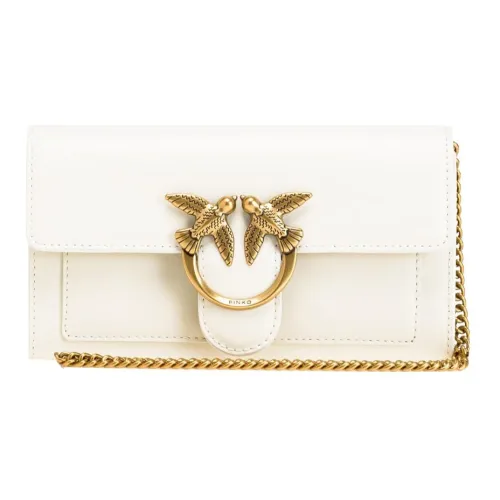 PINKO Кожа Swallow Сумка Кошелек Держатель для карт Сумка через плечо Сумка на плечо Женская Белая