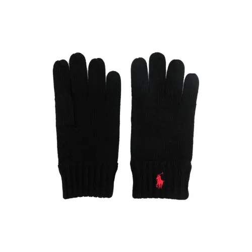 Вязаные перчатки Polo Ralph Lauren для детей черного цвета