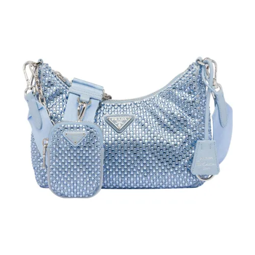 PRADA RE Edition Ткань Сумка со стразами Комбинированная сумка Сумка через плечо Сумка на плечо Стандартная Женская