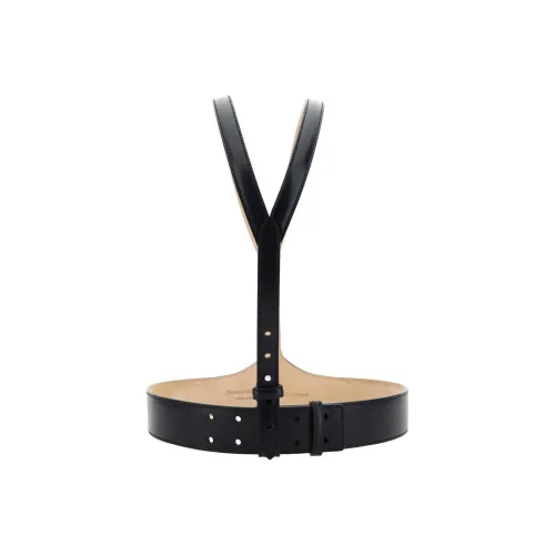 Alexander McQueen Ремни из коровьей кожи, черные, женские