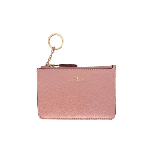 COACH Key Case Кожа Монетница Кошелек Key Pouch Держатель для карт кошелек Женский Розовый
