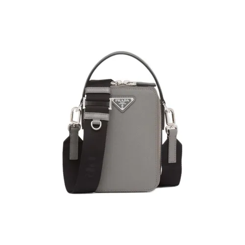 PRADA Brique Saffiano Кожаный чехол для телефона сумка через плечо сумка мужская серый