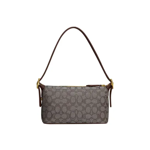 COACH Demi Жаккардовая ткань с переработанной кожей сумка на плечо сумка среднего размера женская коричневый