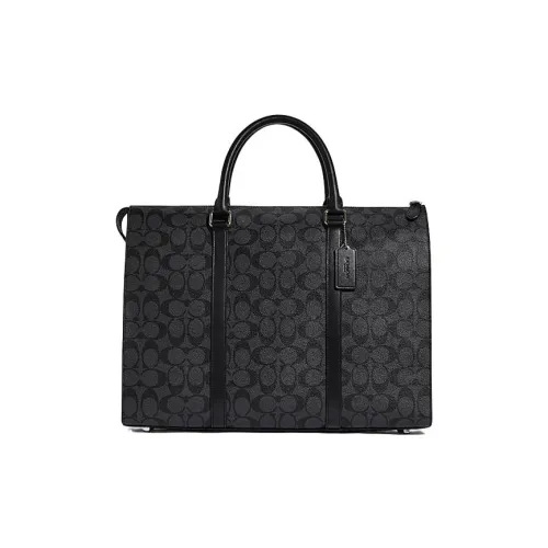 COACH Graham PVC Briefcase Portable Crossbody Bag Shoulder Bag Large Men's Black COACH Graham PVC Доска для ноутбука Портативная сумка через плечо большая мужская черная