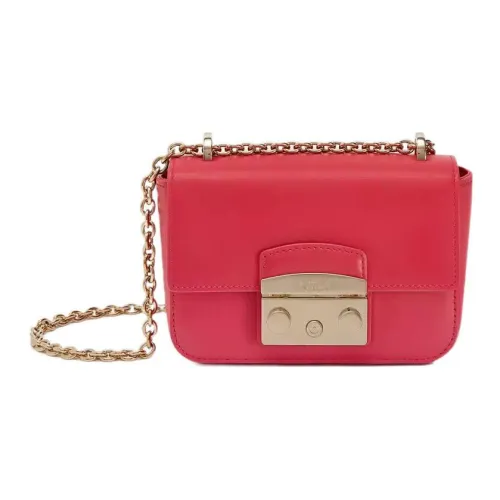 Furla Metropolis Collection Коровья кожа Сумка через плечо Мини Женская Красная