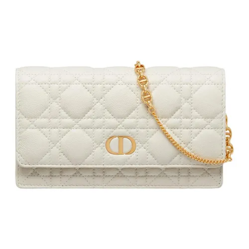 DIOR Caro Мягкий Коровья кожа Клатч Женские Молочно-белый