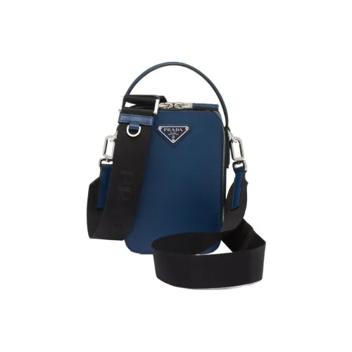 PRADA Brique Кожа Сумка через плечо Сумка Мужская Темно-синяя