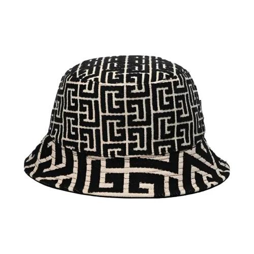 BALMAIN Cotton Bucket Hats Черный Мужской