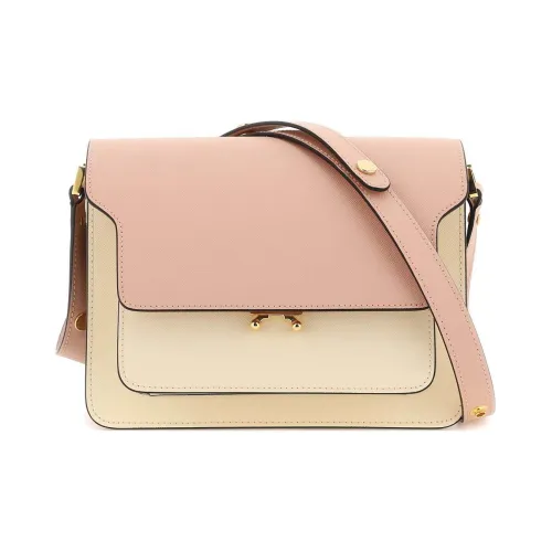 MARNI Основная часть Телячья кожа Сумка через плечо Сумка на плечо Женская Розовая и Бежевая