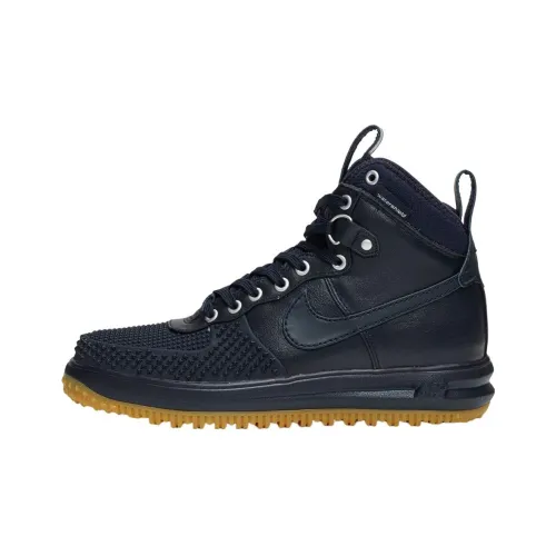 nike Lunar Force 1 Duckboot противоскользящий амортизирующий и дышащий MID топ скейтбординг кроссовки мужской черный