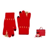 Красная рождественская коробка с медведем и сумкой для покупок