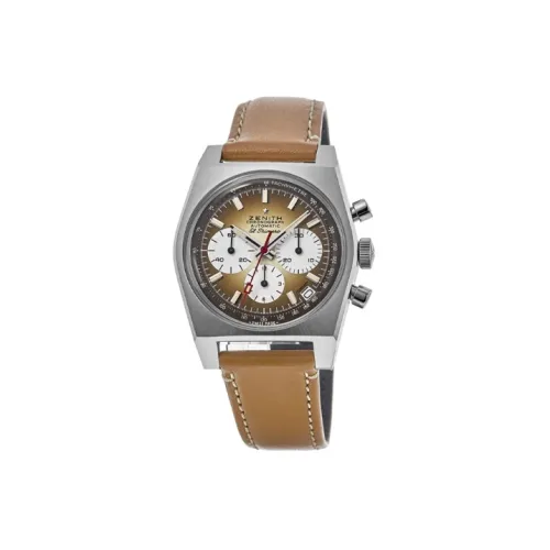 Zenith Автоматический Механический Механизм Мужские Часы Flagship Collection 37 мм Кофейного Цвета