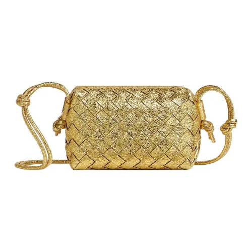 Bottega Veneta Loop Овечья шкура Camera Сумка Сумка через плечо Мини Женские Золотой