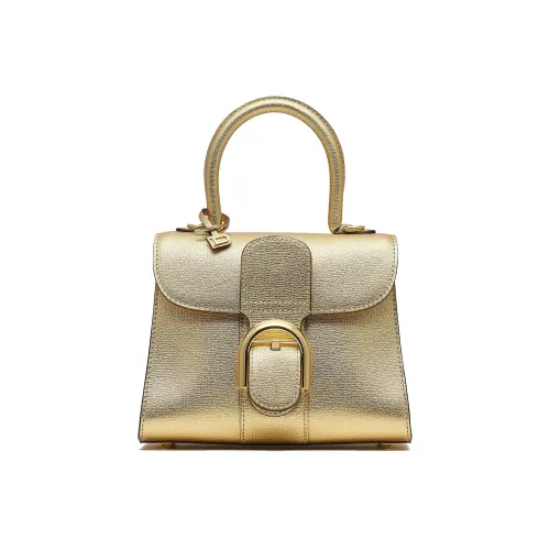 Delvau Brillant Козья кожа Сумка через плечо Сумка Мини Женская Золотая