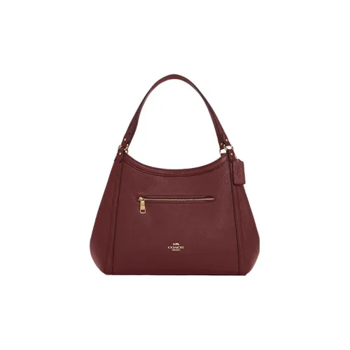 COACH Kristy Pebble Кожа Сумка через плечо Сумка Стандартная Женская Вишнево-красная
