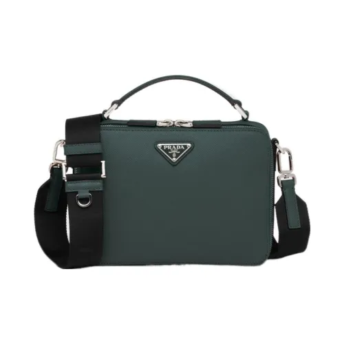 PRADA Brique Кожа Сумка Сумка через плечо Сумка через плечо Стандартная Мужская Жадеит Зеленый