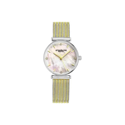 STUHRLING Наручные часы Кварцевый механизм Ремешок из нержавеющей стали 32 мм Циферблат с жемчужной оболочкой Цвет Циферблат Женские часы 3927,3