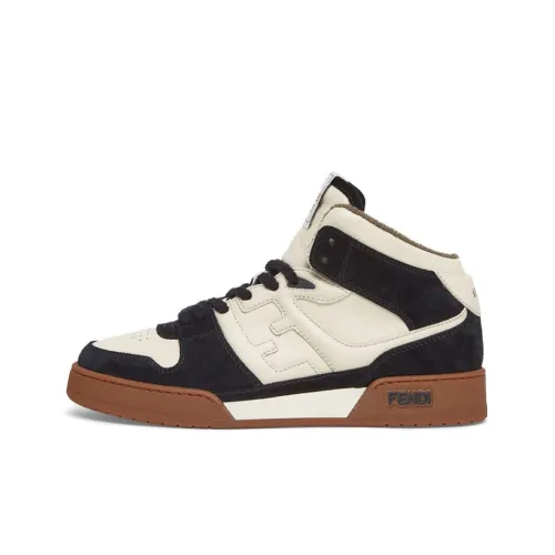 FENDI MID Топ Стильный Скейтбординг Мужской Белый Черный