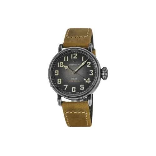 ZENITH Автоматический Механический Movement Унисекс Пилот Часы 40mm*12,95mm Кофе