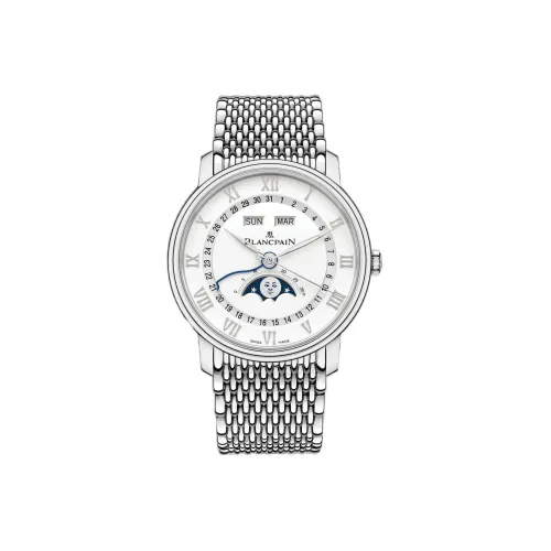 BLANCPAIN VILLERET Автоматический Механический Механизм Мужские Часы 40 мм Белый Циферблат Корпус из Нержавеющей Стали Металлический Ремешок