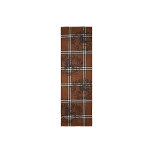Burberry Велюр Шелковые Шарфы Коричневый Женские