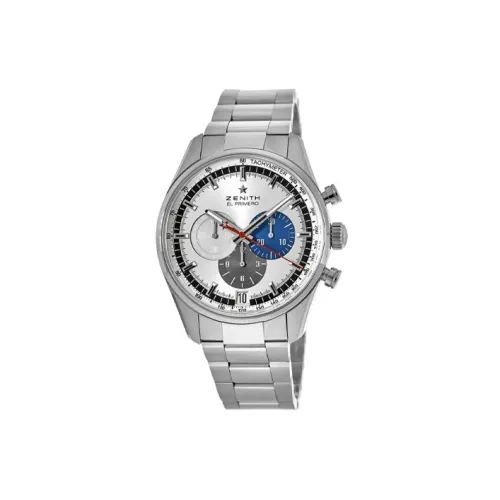 Зенит Автоматический Механический Часы Мужские EL PRIMERO 42 мм Серебряные