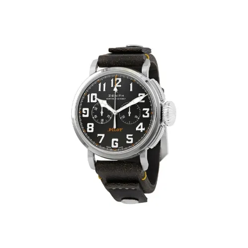 ZENITH Механический механизм Мужские часы PILOT 45 мм Черные
