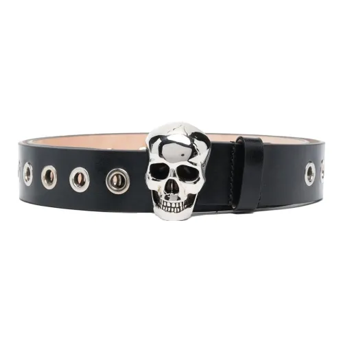 Ремни Alexander McQueen из коровьей кожи, черные, мужские
