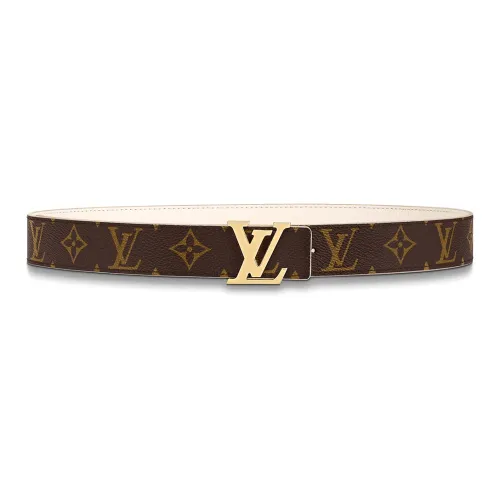 LOUIS VUITTON Ремни из коровьей кожи Женские Коричневые Ширина 3,5 см
