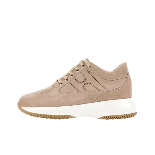 HOGAN Interactive Version Устойчивая к истиранию Низкая Спортивная Повседневная Обувь Женская Розовая Белая