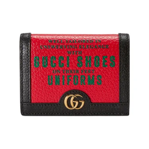 GUCCI Кожа Кожаный кошелек для карт женский красный