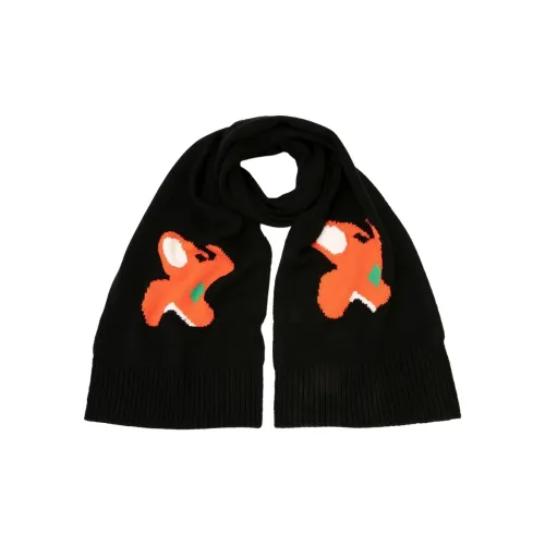 JW Anderson Wool Knit Шарфы Черный/оранжевый Женские