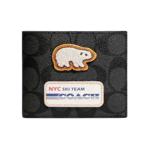 COACH 3 IN 1 Wallet из искусственной кожи держатель для карт кошелек женский черный