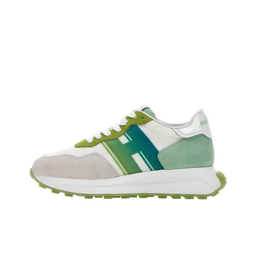 HOGAN H641 Устойчивый к истиранию Низкий Топ Спортивная Повседневная Обувь Женская Зеленый Белый Серый
