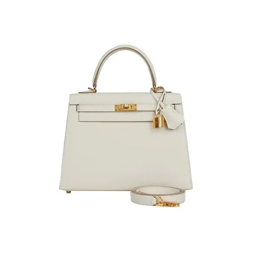 HERMES Kelly Epsom Телячья кожа Сумка Kelly Сумка через плечо Сумка Женская 10 Craie Milkshake Белый