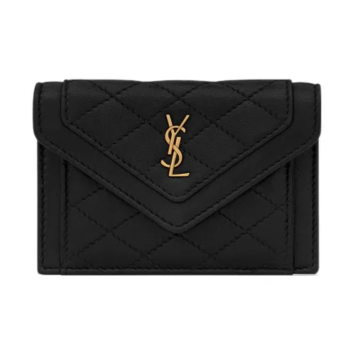 SAINT LAURENT Gaby Овчина Держатель для карт кошелек Стандартный Женский Черный