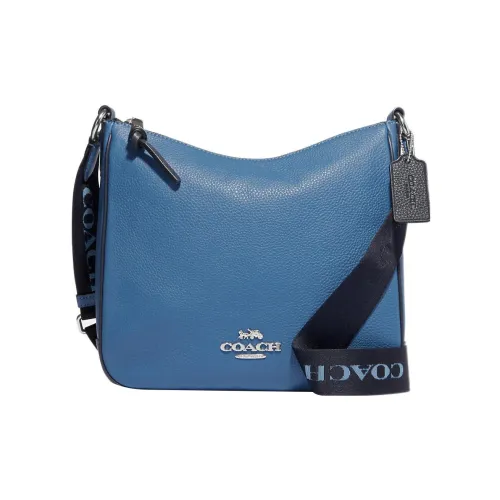 COACH Ellie Кожа Сумка через плечо Средняя Женская Небесно-голубая
