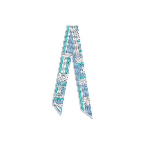 HERMES Twilly Шелковые Шарфы Женские Синий