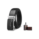 Крокодиловый узор Серебряная застежка + Премиум подарочная коробка