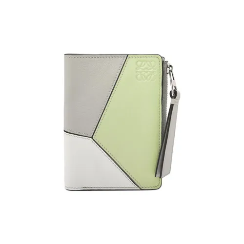 LOEWE Пазл Телячья кожа Кошелек Женские Серый Светло-селадоновый