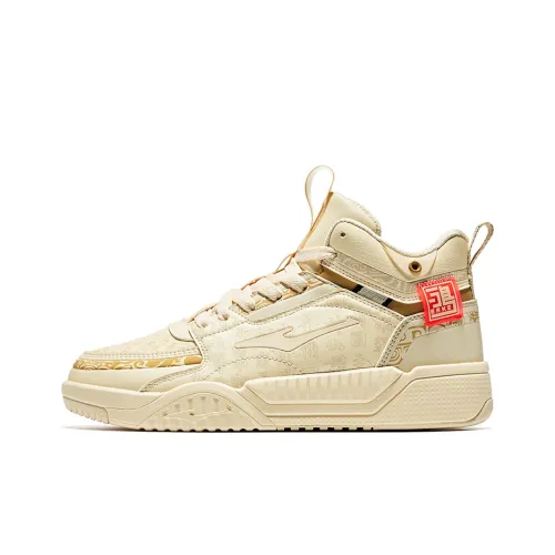 Henan Museum x Эрке Покрытие Теплоизоляционный Противоскользящий Высокий Топ Скейтборд Кроссовки Женские Белые Красные