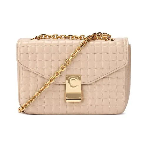 CELINE Кожа Маленькая Квадратная Сумка Сумка через плечо Стандартная Женская Телесного цвета