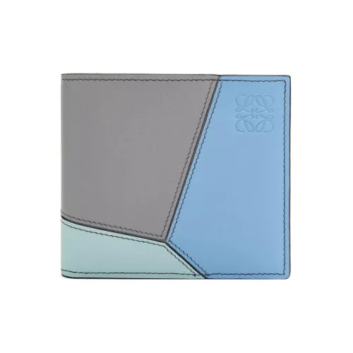 LOEWE Пазл Коровья кожа Кошелек Мужской Асфальтовый серый Олимпийский синий