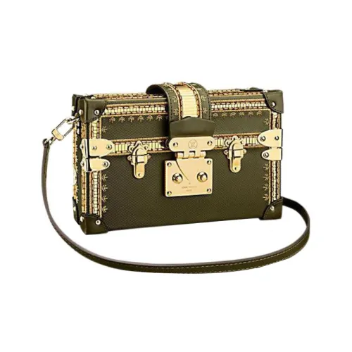 LOUIS VUITTON PETITE MALLE Телячья кожа Коробка Сумка Ручная Сумка Сумка через плечо Сумка через плечо Унисекс Зеленый