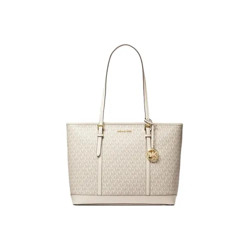 MICHAEL KORS Jet Set Travel Холст Тоут Сумка Сумка для покупок Сумка через плечо Сумка Большая Женская Белая