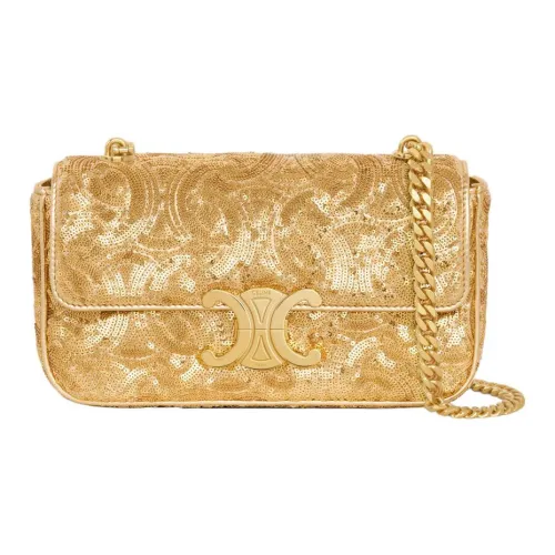 CELINE Claude Телячья кожа Сумка через плечо Женская Золото