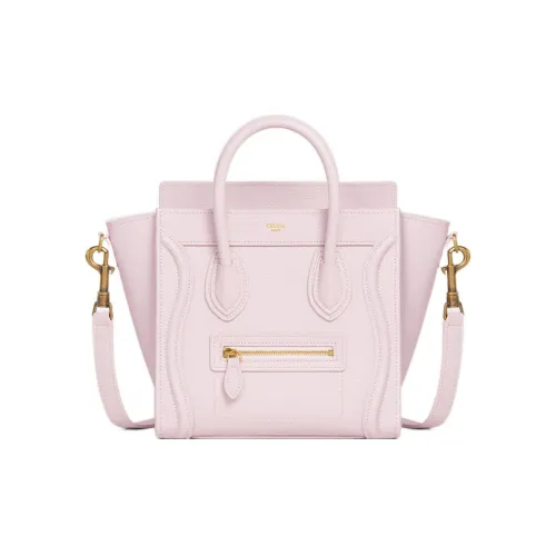CELINE Сумка Drum Поверхность из телячьей кожи Сумка с смайликом Сумка через плечо Сумка Extra Mini Женская Розовая