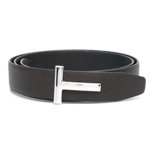 TF Trendy Classic Individual Smooth Clasp Belt Men's Black