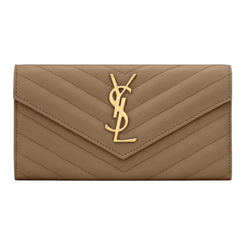 SAINT LAURENT Cassandre Коровья кожа Кошелек Большой Женские Тауповый